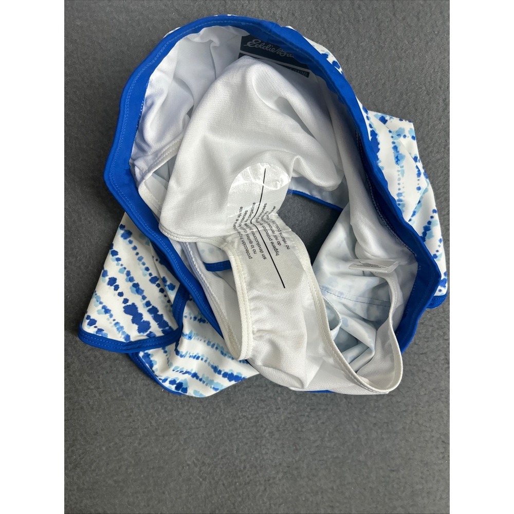 Eddie Bauer Swim Set Kids L 14/16 Blue White Tie Dye Rash Guard Shorts 2pc - Picture 8 of 12